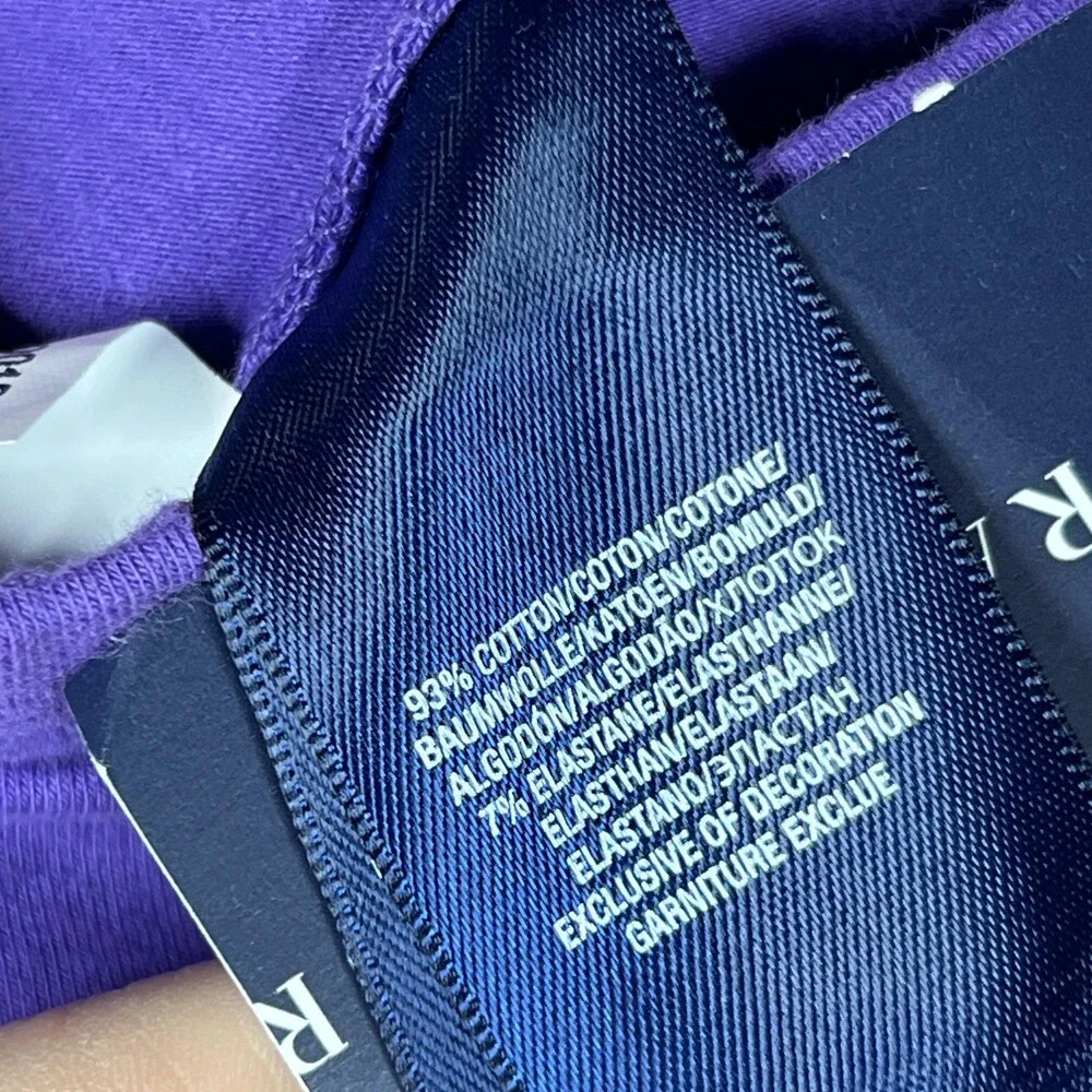 Ralph Lauren Leggings Girls 12-14 Purple Ankle Length Cotton Stretch Pony Logo